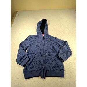 Northern Souvenirs Canada Hoodie Youth 8 Blue Moose Bear Long Sleeve Full Zip